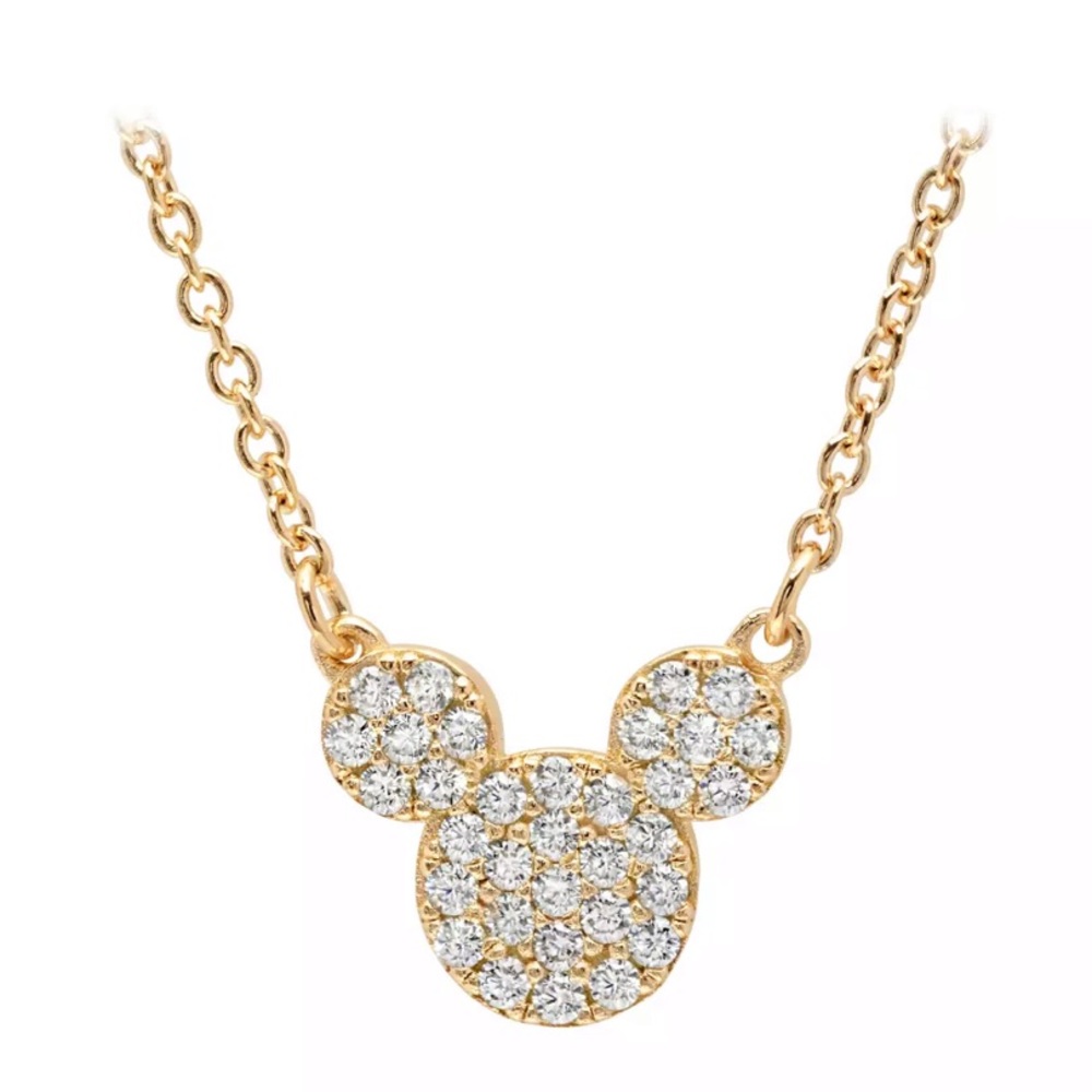Crislu Mickey Mouse Icon Necklace yellow gold